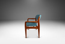 Load image into Gallery viewer, Mid-Century Modern Arm / Desk Chair in Solid Teak & New Upholstery by Benny Linden, Thailand, c. 1980s-ABT Modern