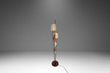 Load image into Gallery viewer, Mid-Century Modern Art Deco Atomic Era Custom-Made Floor Lamp w/ Geometric Shapes in Walnut & Brass, USA, c. 1950s-ABT Modern