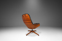 Load image into Gallery viewer, Mid-Century Modern Bentwood Lounge Chair & Ottoman Set by George Mulhauser for Plycraft in Tufted Black Vinyl, USA, c. 1960s-ABT Modern