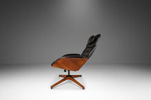 Load image into Gallery viewer, Mid-Century Modern Bentwood Lounge Chair & Ottoman Set by George Mulhauser for Plycraft in Tufted Black Vinyl, USA, c. 1960s-ABT Modern