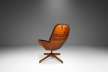 Load image into Gallery viewer, Mid-Century Modern Bentwood Lounge Chair & Ottoman Set by George Mulhauser for Plycraft in Tufted Black Vinyl, USA, c. 1960s-ABT Modern