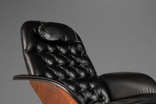Load image into Gallery viewer, Mid-Century Modern Bentwood Lounge Chair & Ottoman Set by George Mulhauser for Plycraft in Tufted Black Vinyl, USA, c. 1960s-ABT Modern