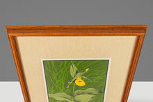Load image into Gallery viewer, Mid-Century Modern Boho Chic 18/65 Framed & Signed Lithograph Print of a Lady's Slipper Orchid by John Cook, USA, c. 1960s-ABT Modern