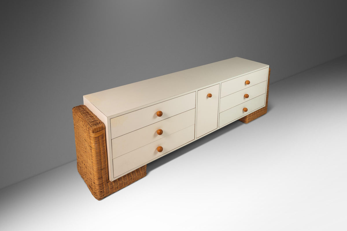 Mid-Century Modern Boho Chic Unique Long Dresser / Case Piece / Sidebo