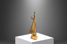 Load image into Gallery viewer, Mid-Century Modern Brass & Quartz Sailboat Sculpture by Jere DeMott, USA, c. 1960's-ABT Modern
