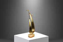 Load image into Gallery viewer, Mid-Century Modern Brass & Quartz Sailboat Sculpture by Jere DeMott, USA, c. 1960's-ABT Modern