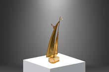 Load image into Gallery viewer, Mid-Century Modern Brass & Quartz Sailboat Sculpture by Jere DeMott, USA, c. 1960's-ABT Modern