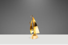 Load image into Gallery viewer, Mid-Century Modern Brass & Quartz Sailboat Sculpture by Jere DeMott, USA, c. 1960's-ABT Modern
