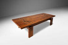 Load image into Gallery viewer, Mid-Century Modern Brutalist Coffee Table in Walnut with Burlwood Inlay by Lane, USA, c. 1970's-ABT Modern
