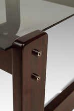 Load image into Gallery viewer, Mid-Century Modern Brutalist End Table w/ Smoked Glass Top in Jacaranda by Percival Lafer, Brazil, c. 1970s-ABT Modern