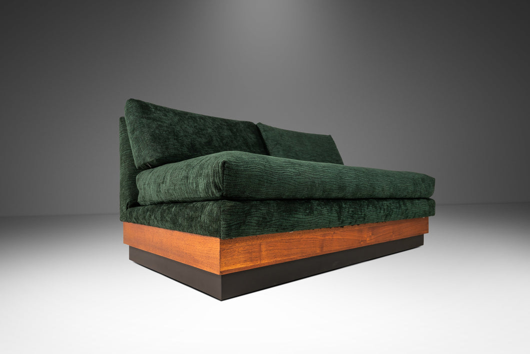 Mid-Century Modern Brutalist Platform Loveseat Sofa in Walnut by Adrian Pearsall for Craft Associates, USA, c. 1960's-ABT Modern