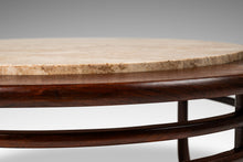Load image into Gallery viewer, Mid-Century Modern Coffee Table in Walnut w/ Travertine Top Attributed to T.H. Robsjohn Gibbings, USA, c. 1950's-ABT Modern