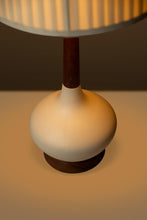 Load image into Gallery viewer, Mid-Century Modern Elongated Teardrop Table Lamp in Walnut & Porcelain, USA, c. 1960's-ABT Modern