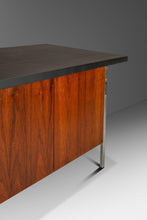 Load image into Gallery viewer, Mid-Century Modern Executive Desk in Walnut & Chrome w/ Leather Top by Florence Knoll for Knoll Associates, USA, c. 1960s-ABT Modern