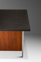 Load image into Gallery viewer, Mid-Century Modern Executive Desk in Walnut & Chrome w/ Leather Top by Florence Knoll for Knoll Associates, USA, c. 1960s-ABT Modern