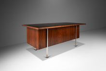 Load image into Gallery viewer, Mid-Century Modern Executive Desk in Walnut w/ Leather Top by Costa Mesa After George Nelson, USA, c. 1960's-ABT Modern
