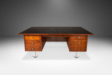Load image into Gallery viewer, Mid-Century Modern Executive Desk in Walnut w/ Leather Top by Costa Mesa After George Nelson, USA, c. 1960's-ABT Modern