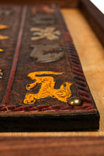 Load image into Gallery viewer, Mid-Century Modern Framed Embossed Leather Pre-Columbian Folk Art by Angel Pazmino, Ecuador, c. 1960's-ABT Modern