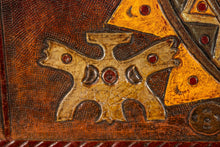 Load image into Gallery viewer, Mid-Century Modern Framed Embossed Leather Pre-Columbian Folk Art by Angel Pazmino, Equador, c. 1960's-ABT Modern