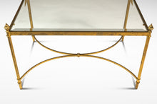 Load image into Gallery viewer, Mid-Century Modern Hollywood Regency End Table / Coffee Table in Brass w/ Glass Top After Maison Bagues, c. 1970's-ABT Modern
