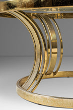 Load image into Gallery viewer, Mid-Century Modern Hollywood Regency Patinaed Coffee Table in Brass w/ Glass Top in the Manner of Milo Baughman, USA, c. 1980s-ABT Modern