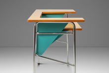 Load image into Gallery viewer, Mid-Century Modern Industrial Writer's Desk / Computer Desk w/ Adjustable Height Desk Top in Chrome & Metal, USA, c. 1970s-ABT Modern