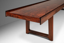 Load image into Gallery viewer, Mid-Century Modern Long “Krobo” Table / Bench in Rosewood w/ Leather Seat by Torbjørn Afdal for Bruksbo, Norway, c. 1960's-ABT Modern