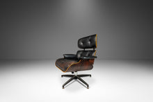 Load image into Gallery viewer, Mid-Century Modern Lounge Chair and Ottoman Set After Charles & Ray Eames in Rosewood and Distressed Leather, USA, c. 1970's-ABT Modern