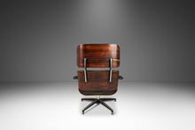 Load image into Gallery viewer, Mid-Century Modern Lounge Chair and Ottoman Set After Charles & Ray Eames in Rosewood and Distressed Leather, USA, c. 1970's-ABT Modern