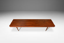 Load image into Gallery viewer, Mid-Century Modern Minimalist Slatted (6 ft) Long Bench in Solid European Walnut, Yugoslavia, c. 1950's-ABT Modern