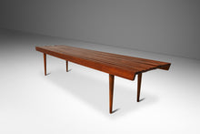 Load image into Gallery viewer, Mid-Century Modern Minimalist Slatted (6 ft) Long Bench in Solid European Walnut, Yugoslavia, c. 1950's-ABT Modern