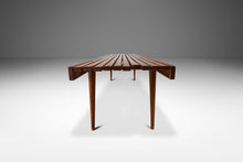 Load image into Gallery viewer, Mid-Century Modern Minimalist Slatted (6 ft) Long Bench in Solid European Walnut, Yugoslavia, c. 1950's-ABT Modern