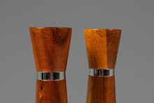 Load image into Gallery viewer, Mid-Century Modern Minimalist Wood-Turned Salt & Pepper Shakers in Solid Black Walnut, USA, c. 1960s-ABT Modern
