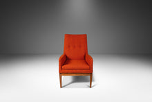 Load image into Gallery viewer, Mid-Century Modern Model 1140 High-Back Lounge Chair in Walnut and New Upholstery by Jens Risom For Jens Risom Designs, USA, c. 1960's-ABT Modern