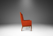 Load image into Gallery viewer, Mid-Century Modern Model 1140 High-Back Lounge Chair in Walnut and New Upholstery by Jens Risom For Jens Risom Designs, USA, c. 1960's-ABT Modern