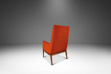 Load image into Gallery viewer, Mid-Century Modern Model 1140 High-Back Lounge Chair in Walnut and New Upholstery by Jens Risom For Jens Risom Designs, USA, c. 1960's-ABT Modern
