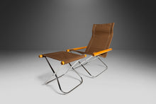 Load image into Gallery viewer, Mid Century Modern NY Folding Chair and Ottoman by Takeshi Nii, Japan, c. 1950's-ABT Modern