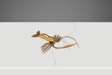 Load image into Gallery viewer, Mid-Century Modern Prawn / Shrimp Hanging Wall or Table Sculpture in Solid Brass, USA, c. 1960s-ABT Modern