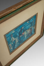 Load image into Gallery viewer, Mid-Century Modern Print of 'Fisherman' by Israeli Artist Margot Lange Ascheim, West Germany, c. 1960's-ABT Modern