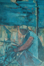 Load image into Gallery viewer, Mid-Century Modern Print of 'Fisherman' by Israeli Artist Margot Lange Ascheim, West Germany, c. 1960's-ABT Modern