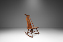 Load image into Gallery viewer, Mid-Century Modern Rocking Chair in Solid Walnut & Rattan by Arthur Umanoff for Washington Woodcraft, USA, c. 1960's-ABT Modern