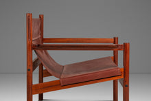 Load image into Gallery viewer, Mid-Century Modern "Roxinho" Sling Lounge Chair in Leather & Teak by Michel Arnoult for Mobilia Cotemporânea, Argentina, c. 1970s-ABT Modern