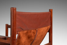 Load image into Gallery viewer, Mid-Century Modern "Roxinho" Sling Lounge Chair in Leather & Teak by Michel Arnoult for Mobilia Cotemporânea, Argentina, c. 1970s-ABT Modern