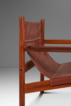 Load image into Gallery viewer, Mid-Century Modern "Roxinho" Sling Lounge Chair in Leather & Teak by Michel Arnoult for Mobilia Cotemporânea, Argentina, c. 1970s-ABT Modern