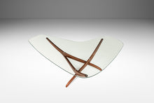 Load image into Gallery viewer, Mid-Century Modern Sculptural Coffee Table in Walnut w/ Kidney-Shaped Glass Top by Forest Wilson, USA, c. 1960's-ABT Modern