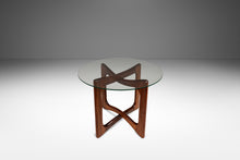 Load image into Gallery viewer, Mid-Century Modern Side / Accent Table in Walnut w/ Glass Top by Adrian Pearsall for Craft Associates, USA, c. 1960's-ABT Modern