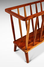 Load image into Gallery viewer, Mid-Century Modern Spindle Magazine Rack / Book Rack in Solid Black Cherry Wood, USA, c. 1960s-ABT Modern