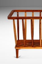 Load image into Gallery viewer, Mid-Century Modern Spindle Magazine Rack / Book Rack in Solid Black Cherry Wood, USA, c. 1960s-ABT Modern