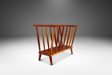 Load image into Gallery viewer, Mid-Century Modern Spindle Magazine Rack / Book Rack in Solid Black Cherry Wood, USA, c. 1960s-ABT Modern