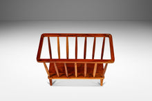 Load image into Gallery viewer, Mid-Century Modern Spindle Magazine Rack / Book Rack in Solid Black Cherry Wood, USA, c. 1960s-ABT Modern